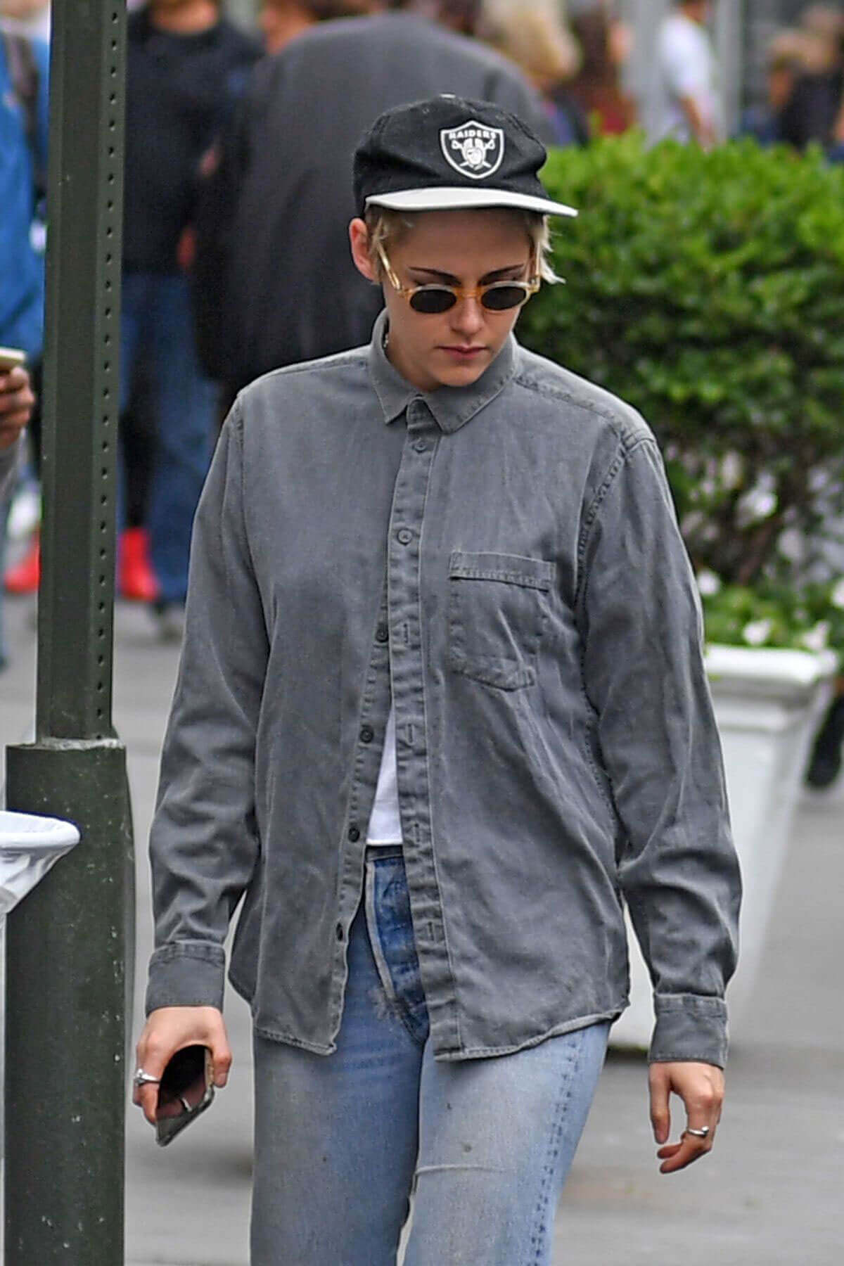 Kristen Stewart wears Shirt and Jeans Out in New York