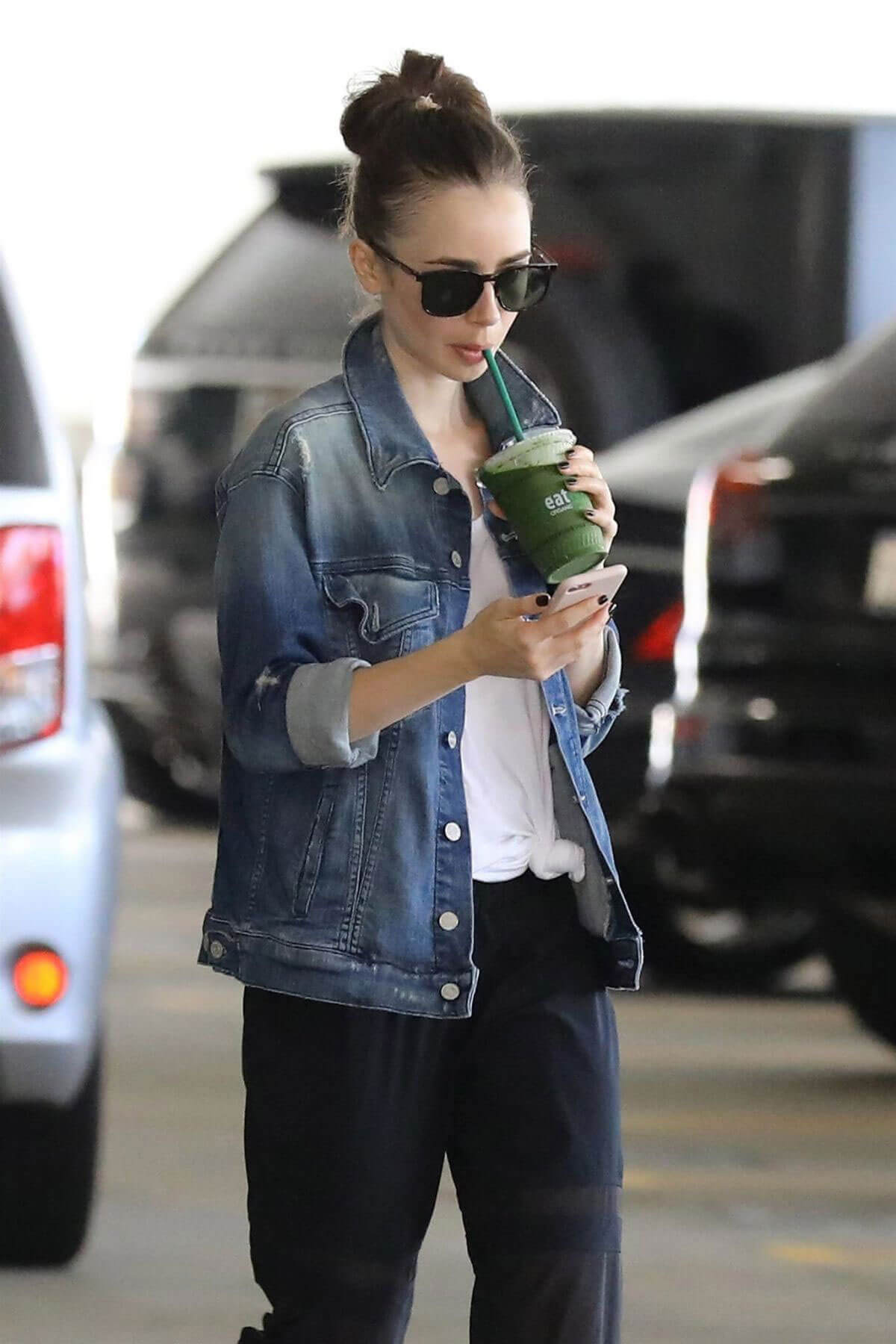 Lily Collins Stills Out for a Smoothie in Beverly Hills