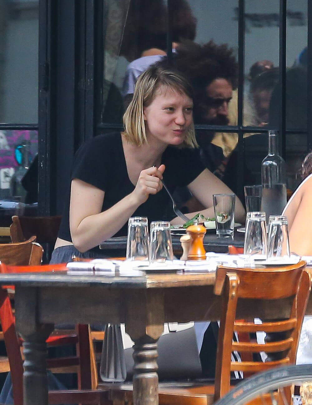 Mia Wasikowska Stills Out for Lunch in New York