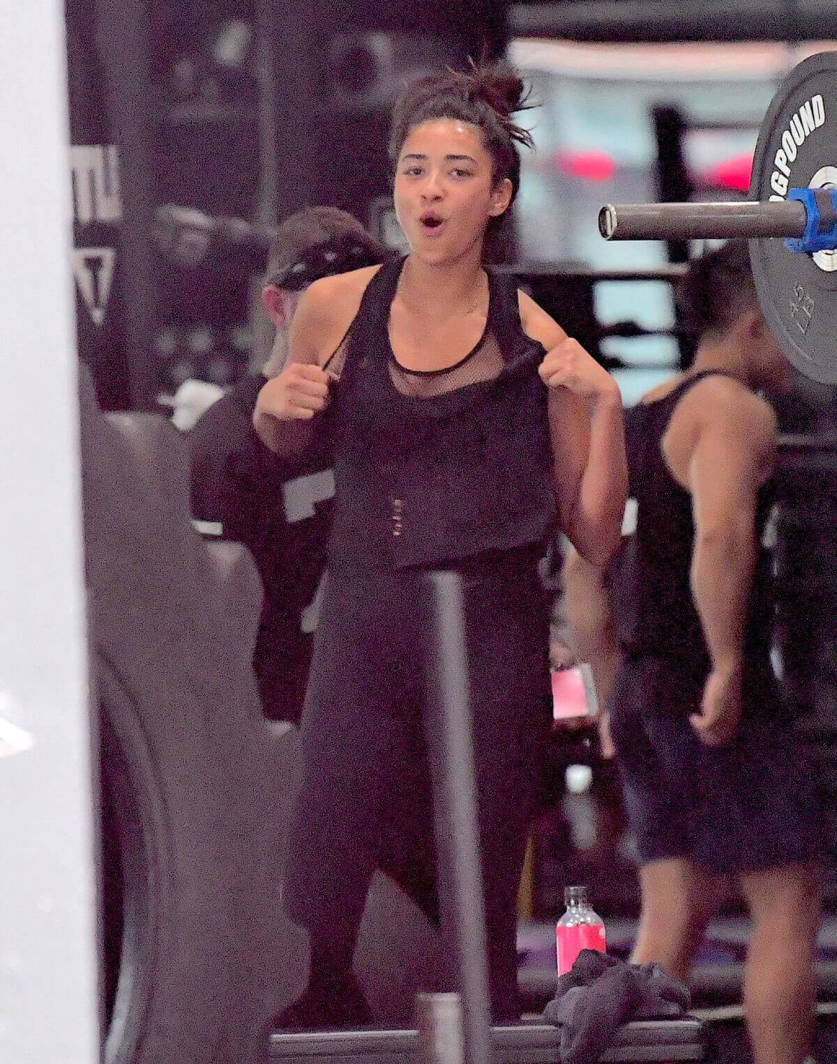 Shay Mitchell Poses at a Gym in New York