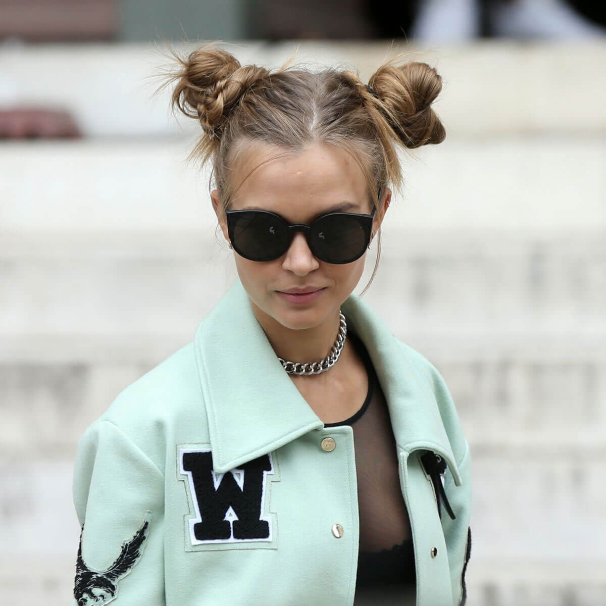 Elsa Hosk and Josephine Skriver Stills Arrives at Balmain Fashion Show in Paris