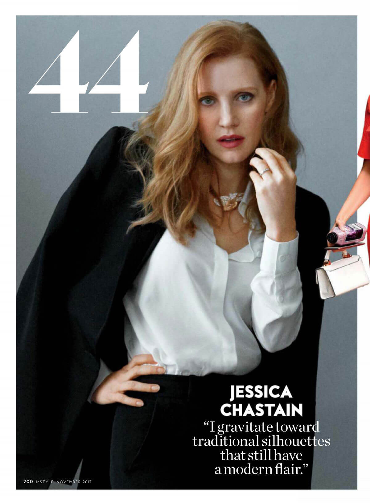 Jessica Chastain Poses in Instyle Magazine, November 2017