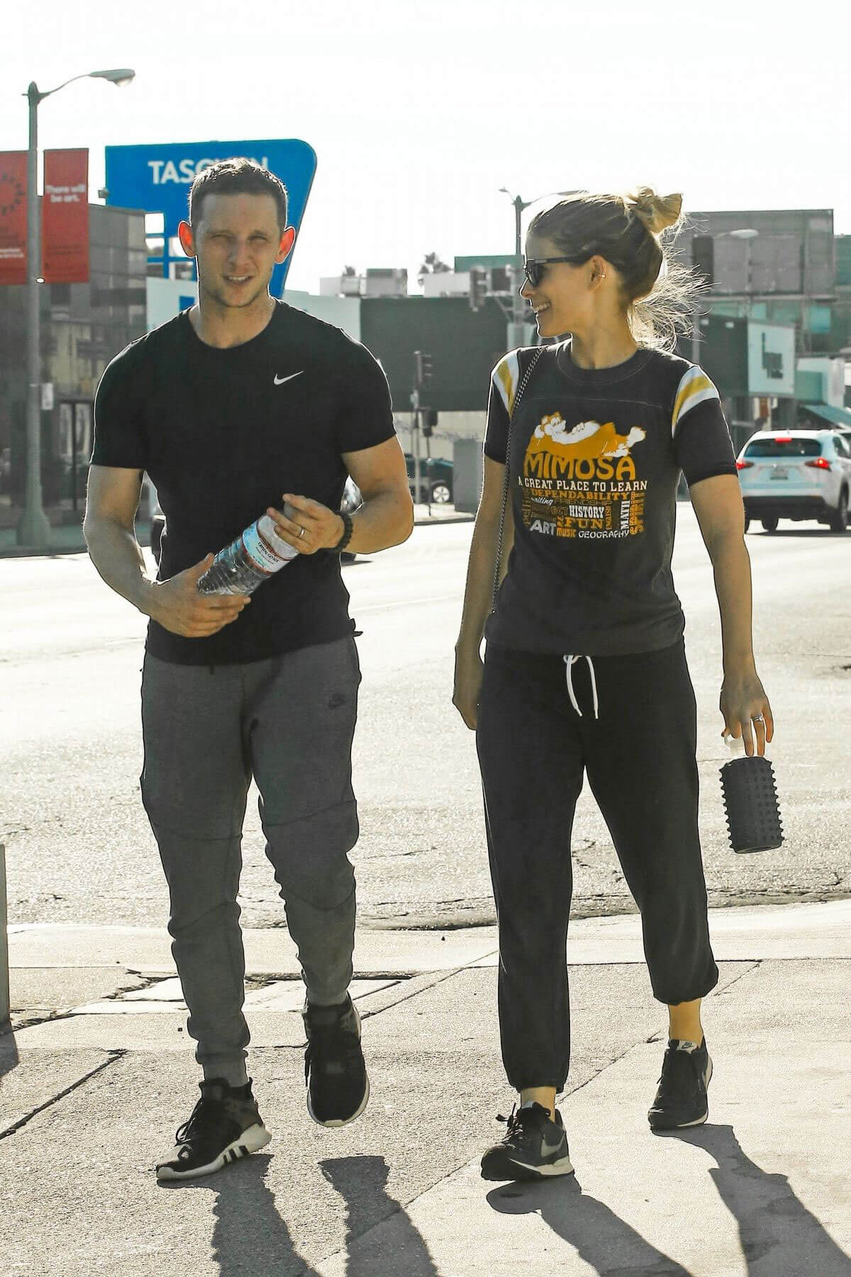 Kate Mara and Jamie Bell Stills Leaves a Gym in Los Angeles