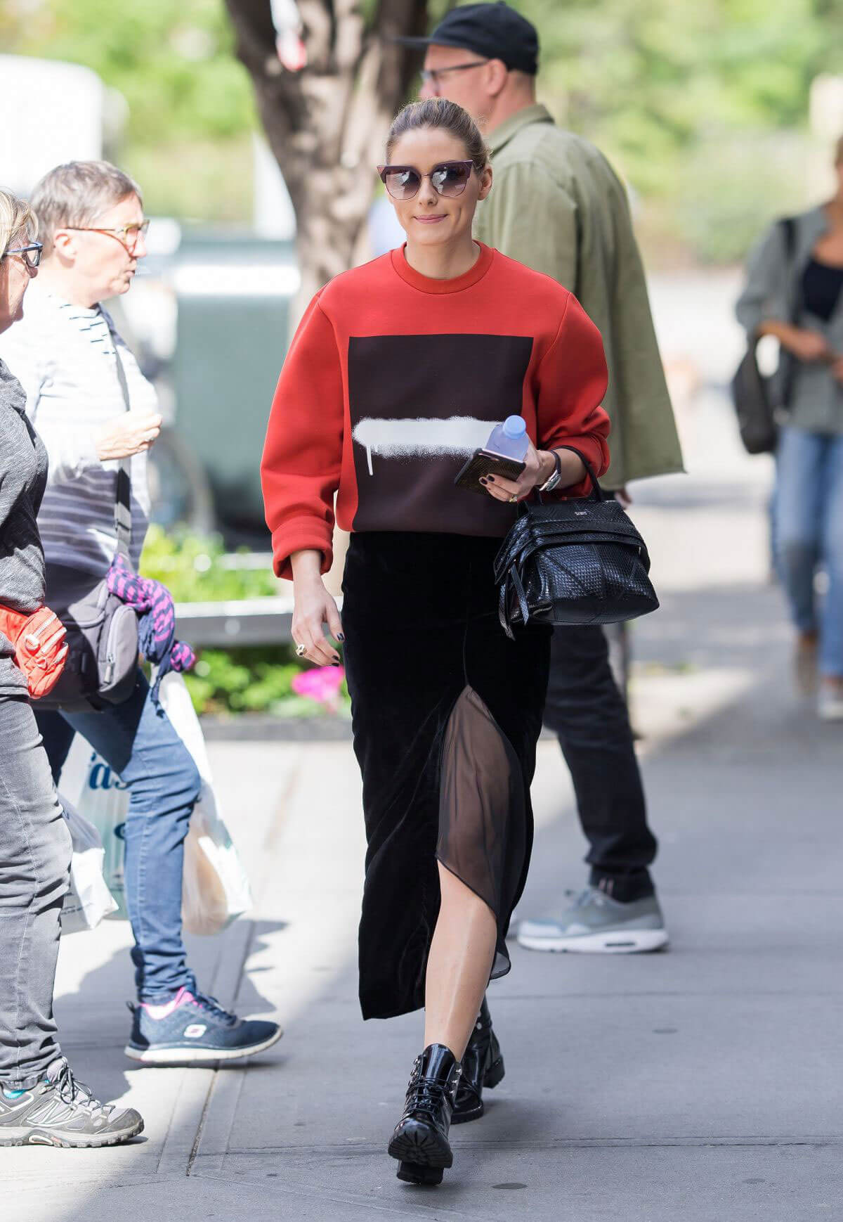 Olivia Palermo wears Sweatshirts Out and About in New York