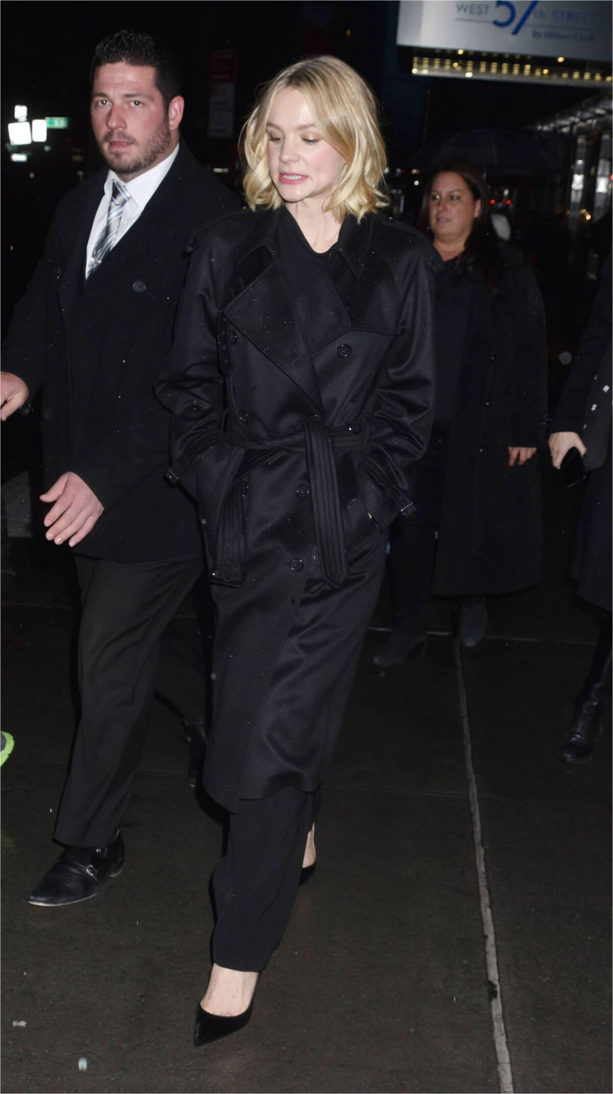 Carey Mulligan wears Black Outfit Night Out in New York