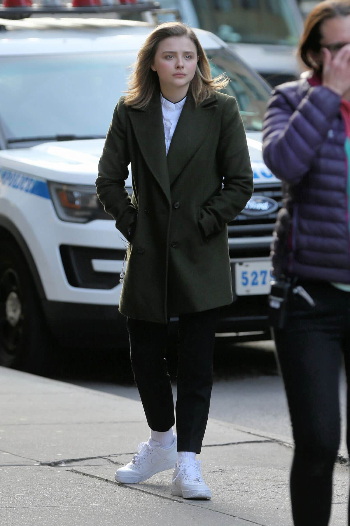 Chloe Moretz Stills on the Set of "The Widow" in New York