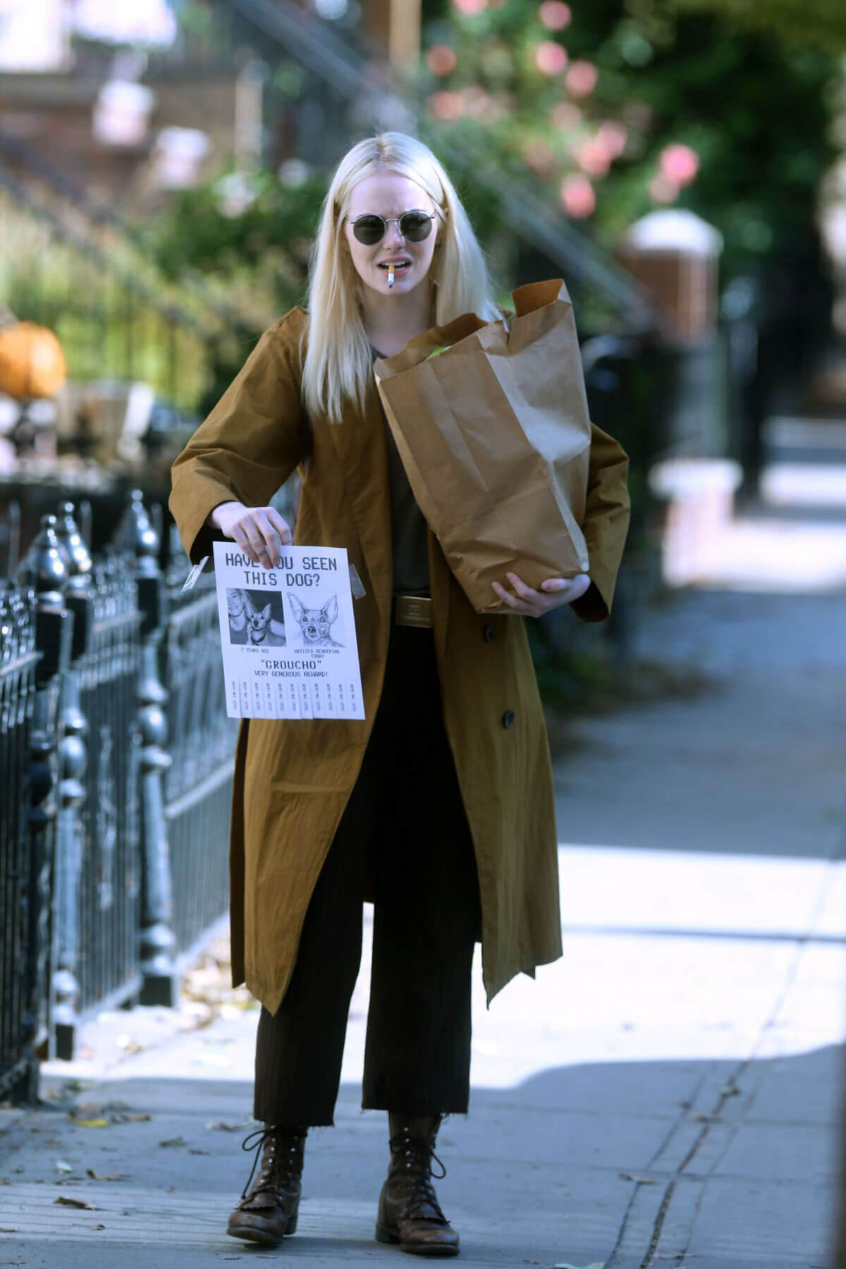 Emma Stone Stills on the Set of "Maniac" in New York