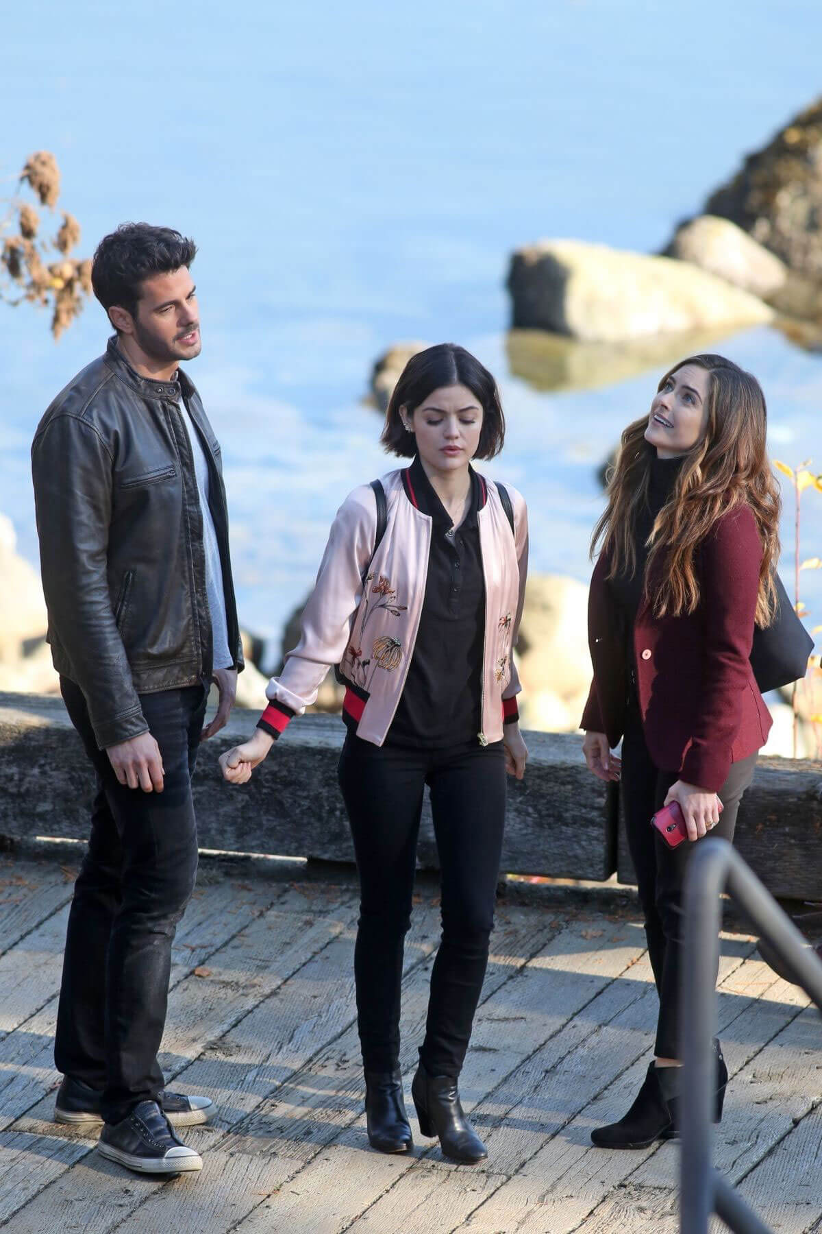 Lucy Hale Stills on the Set of Life Sentence in Vancouver Photos