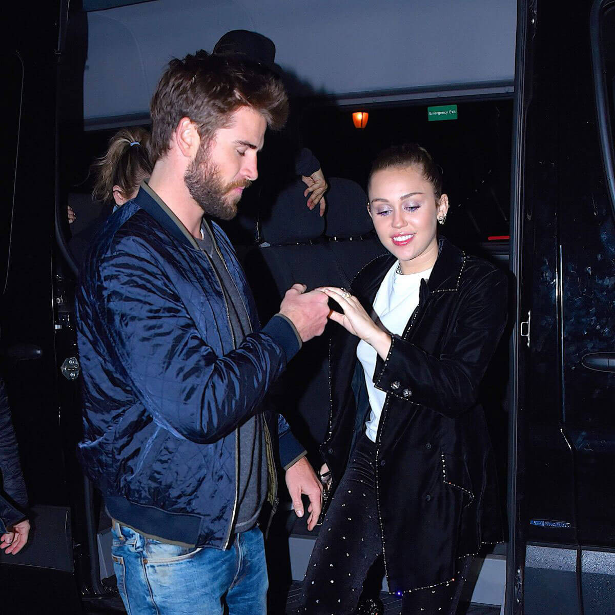 Miley Cyrus and Liam Hemsworth Stills at SNL Afterparty in New York