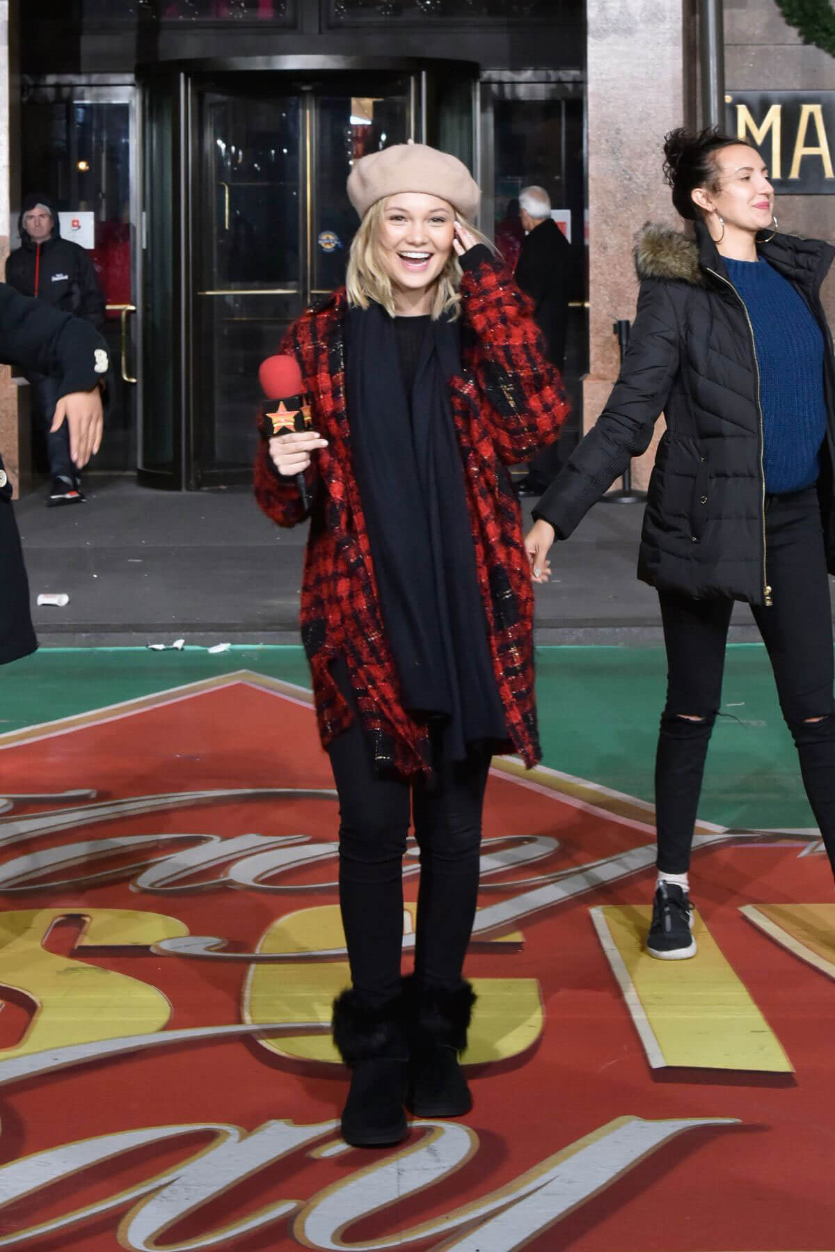 Olivia Holt Stills at Macy Thanksgiving Day Parade Rehearsals in New York