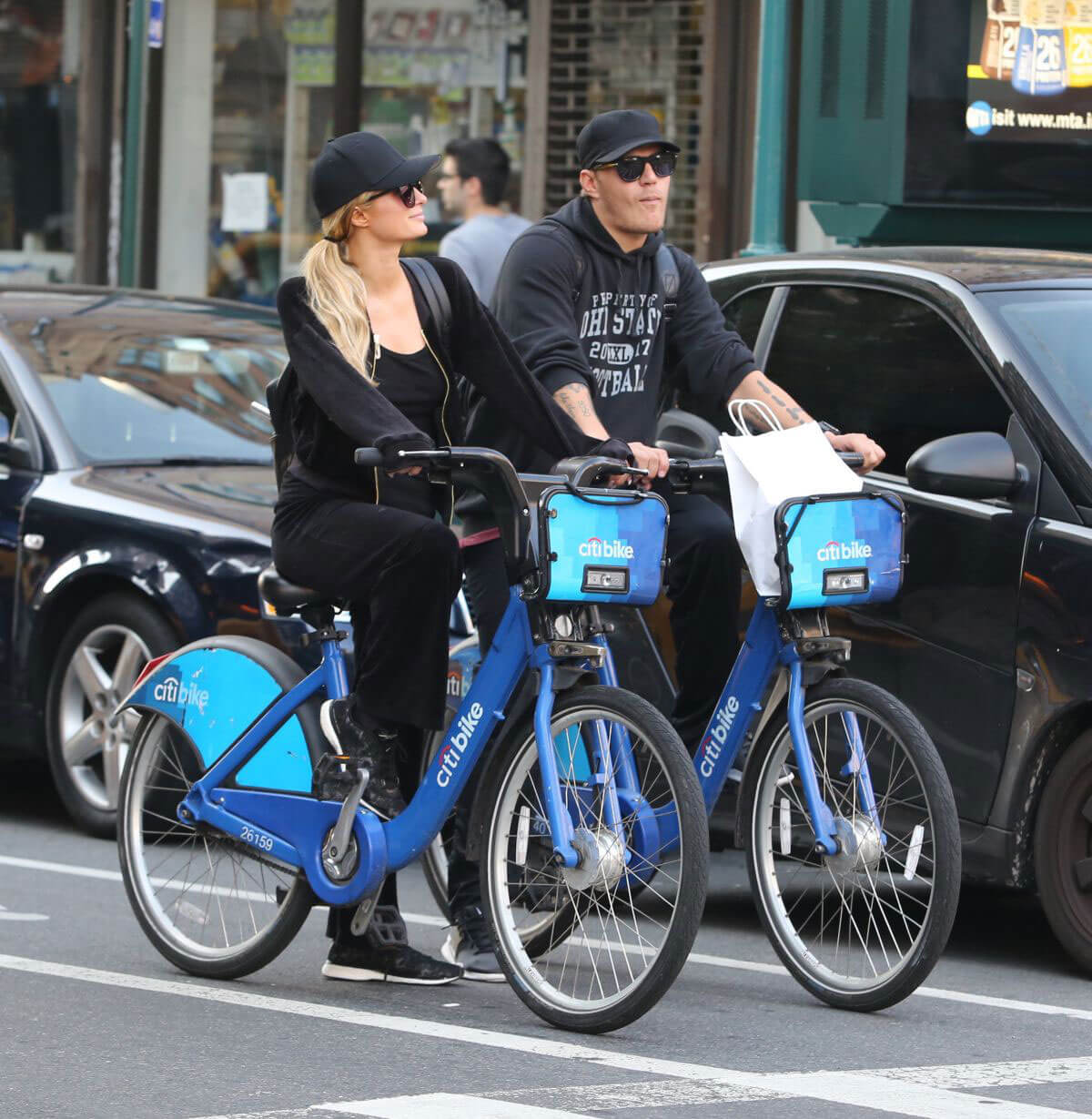 Paris Hilton and Chris Zylka Riding Bicycles Out in New York