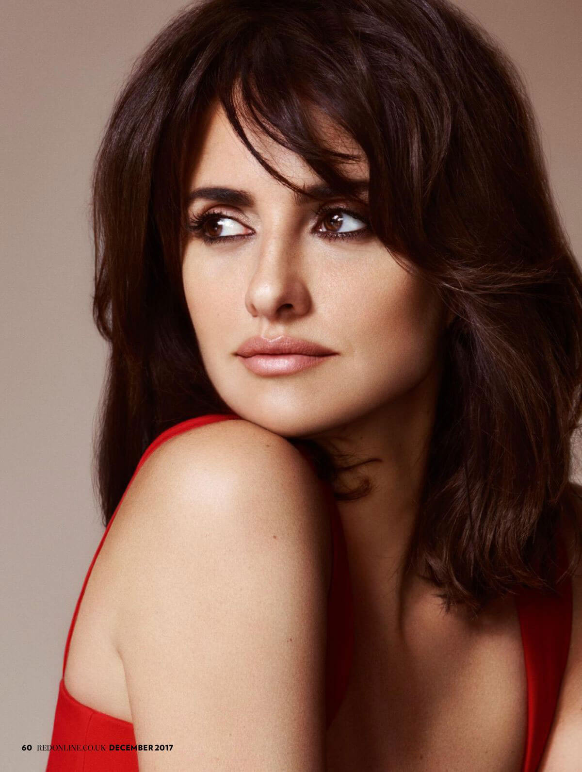 Penelope Cruz Poses in Red Magazine, December 2017