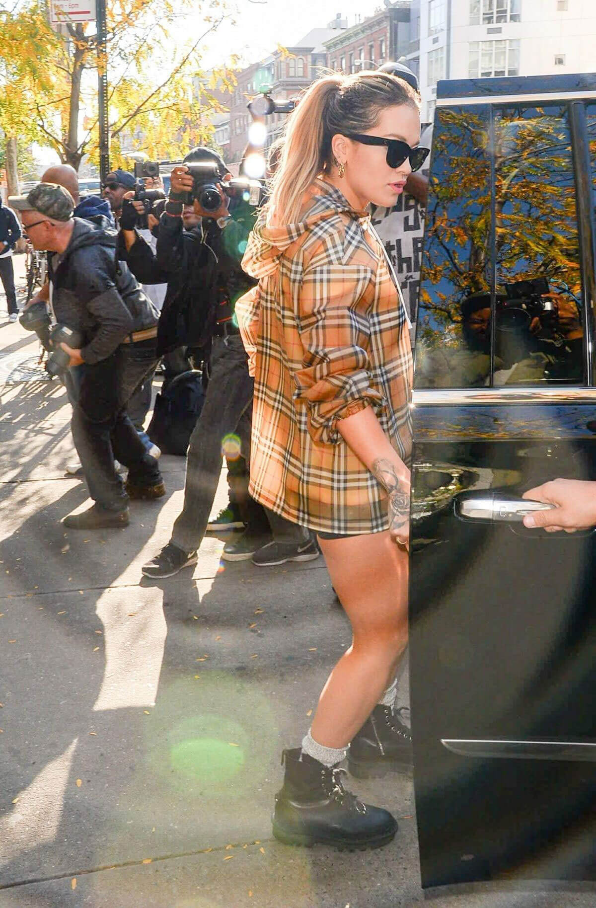 Rita Ora shows off legs Leaves Bowery Hotel in New York, November 2017