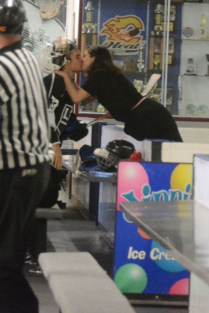 Selena Gomez and Justin Bieber Stills Share a Kiss at Rink in Los Angeles