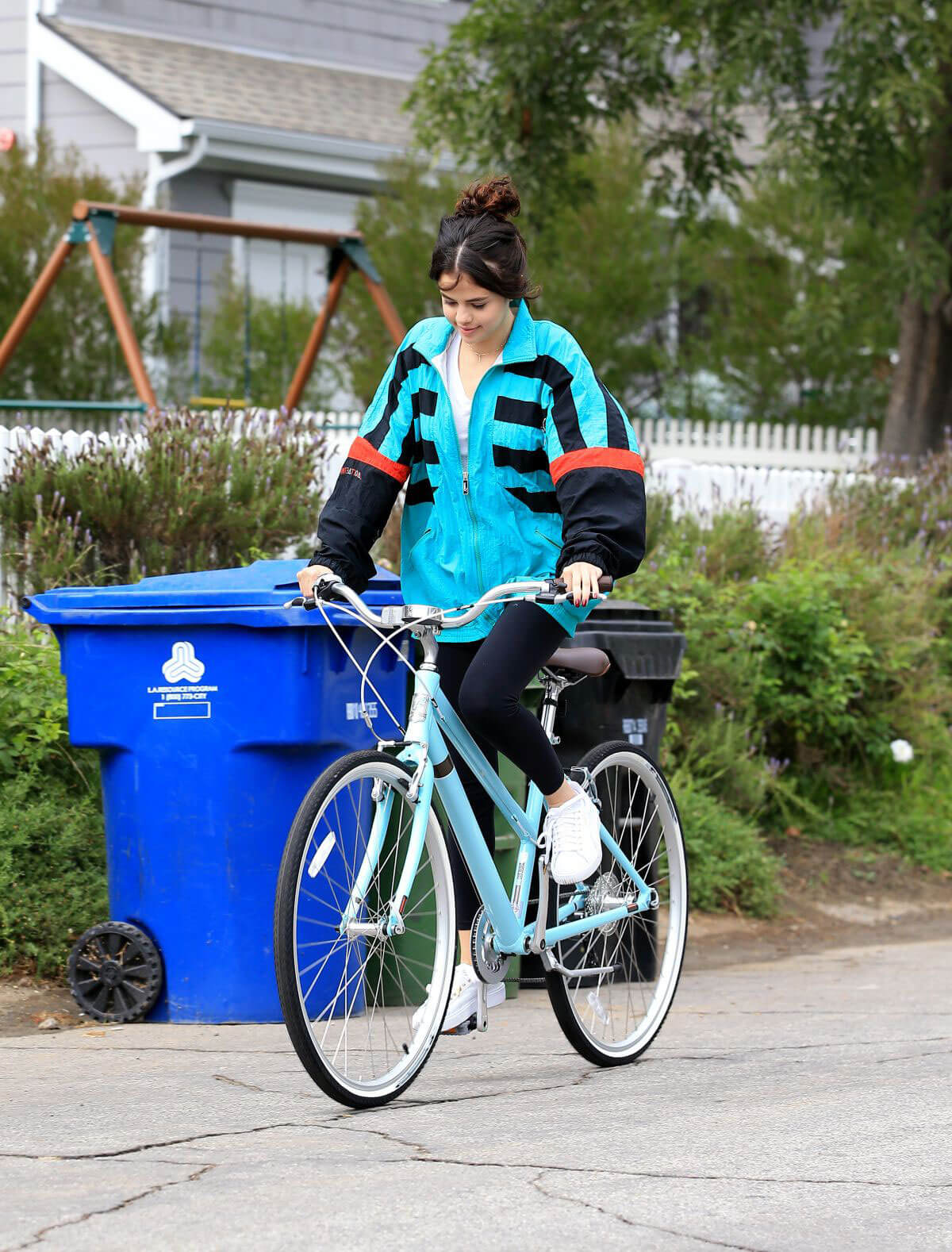 Selena Gomez Stills Out Riding A Bike in Los Angeles