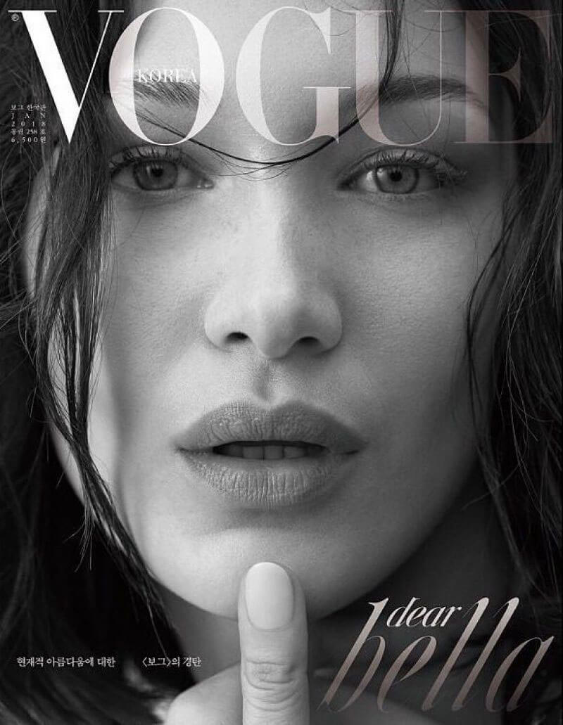 Bella Hadid Poses for Vogue Magazine, Korea January 2018