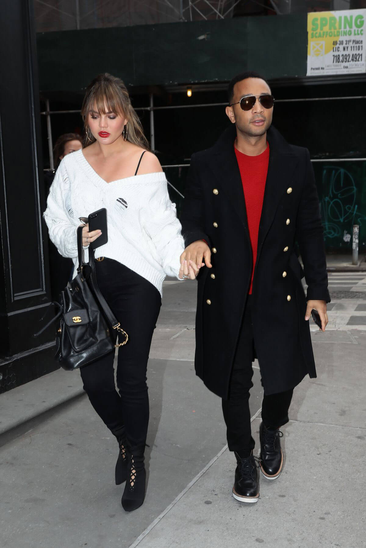 Chrissy Teigen and John Legend Stills Out in New York 2017/12/15