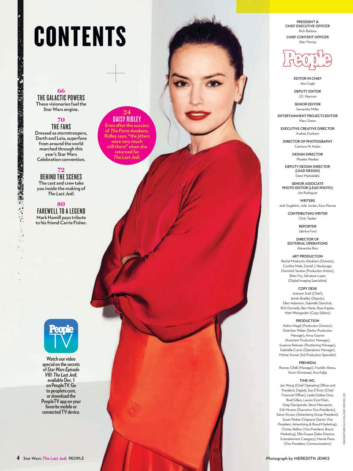 Daisy Ridley Poses for People Magazine, December 2017 Issue