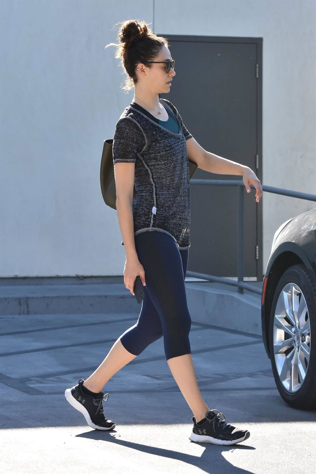 Emmy Rossum in Tights leaves a Gym in West Hollywood