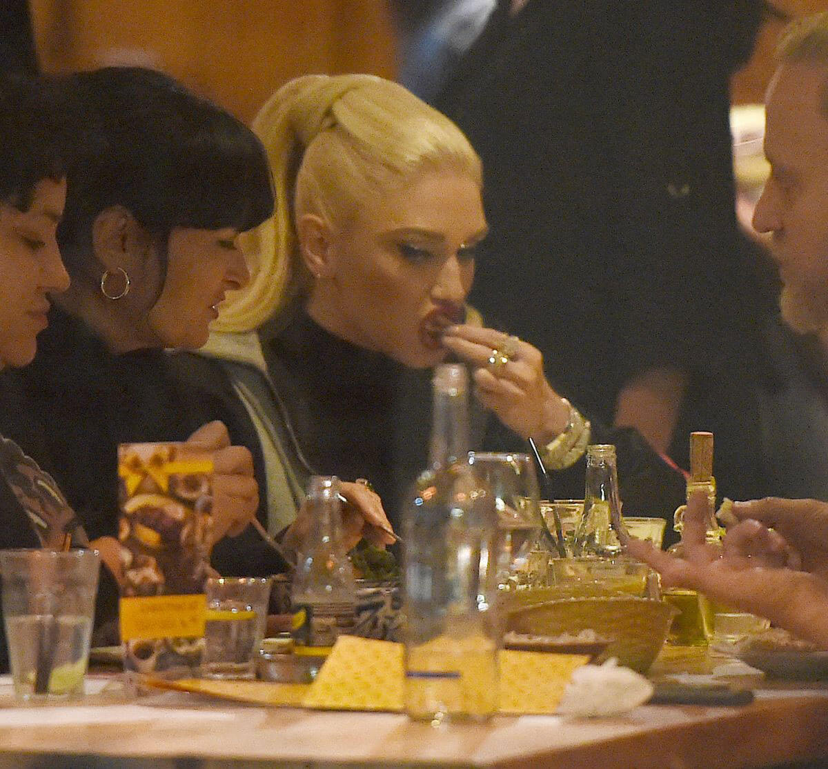 Gwen Stefani Stills Out for Dinner at Yalla Yalla Beirut Street Restaurant in London