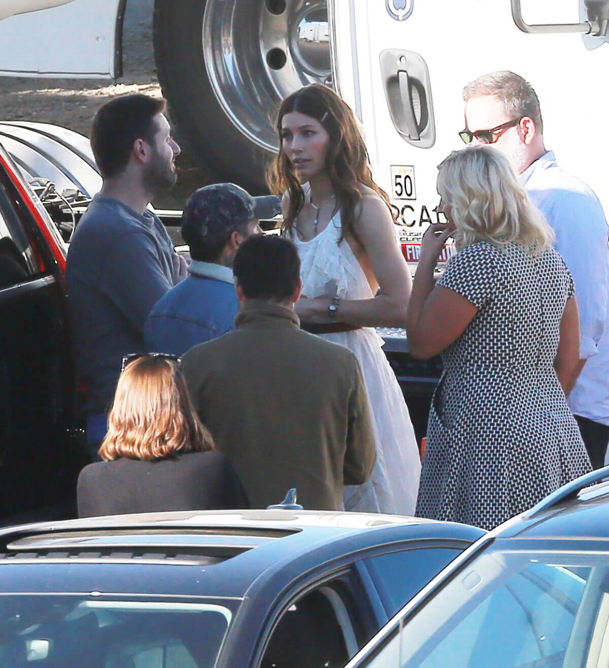 Jessica Biel and Justin Timberlake Stills on the Set of Untitled Music Video in Los Angeles 2017/12/13