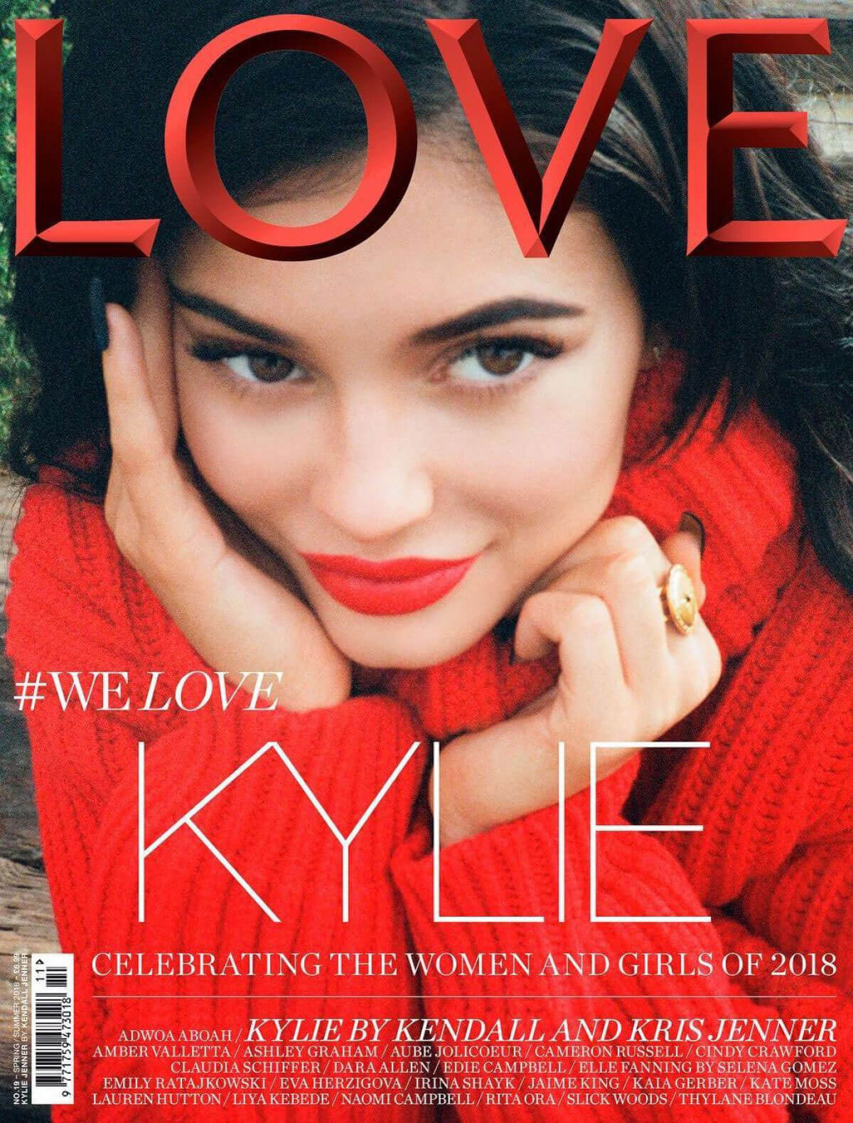 Kylie Jenner Stills on the Cover of Love Magazine, No.19 Spring/Summer 2018