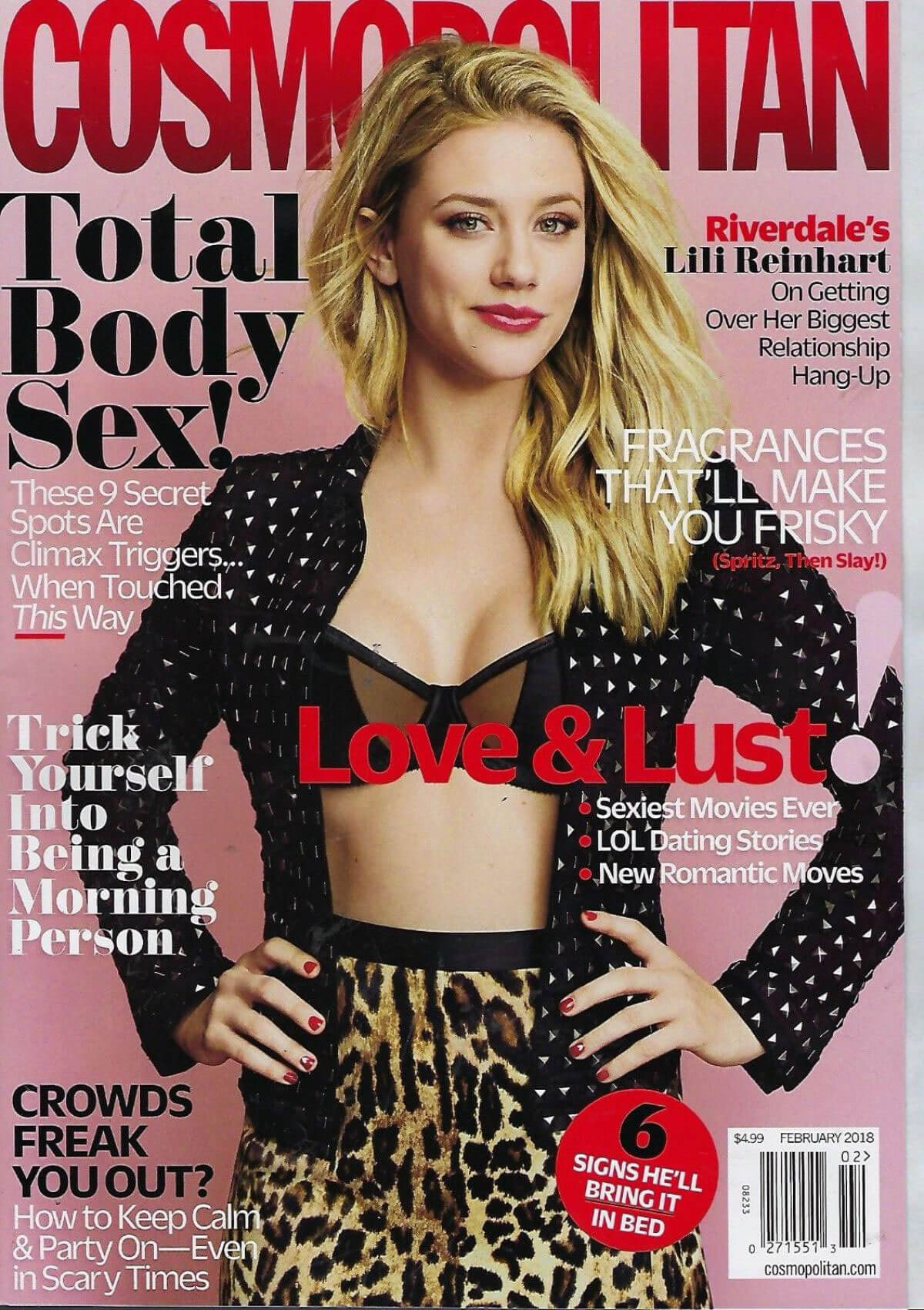 Lili Reinhart Stills on the Cover of Cosmopolitan Magazine, February 2018