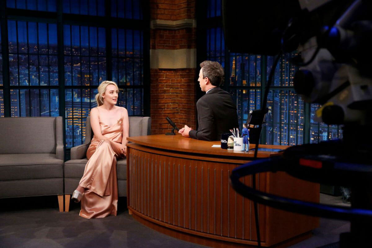 Saoirse Ronan Stills at Late Night with Seth Meyers in New York