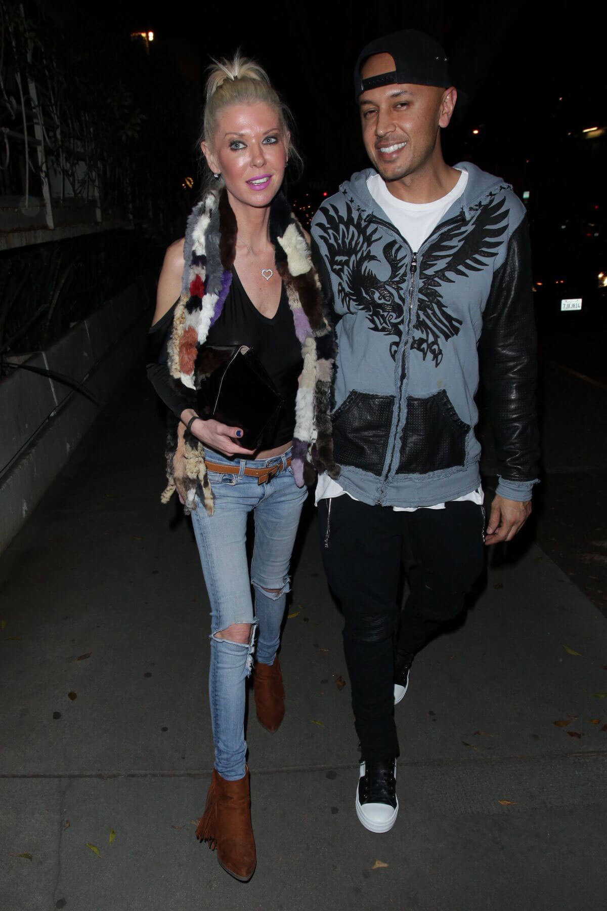 Tara Reid and Ted Skillet Stills at Madeo Restaurant in West Hollywood