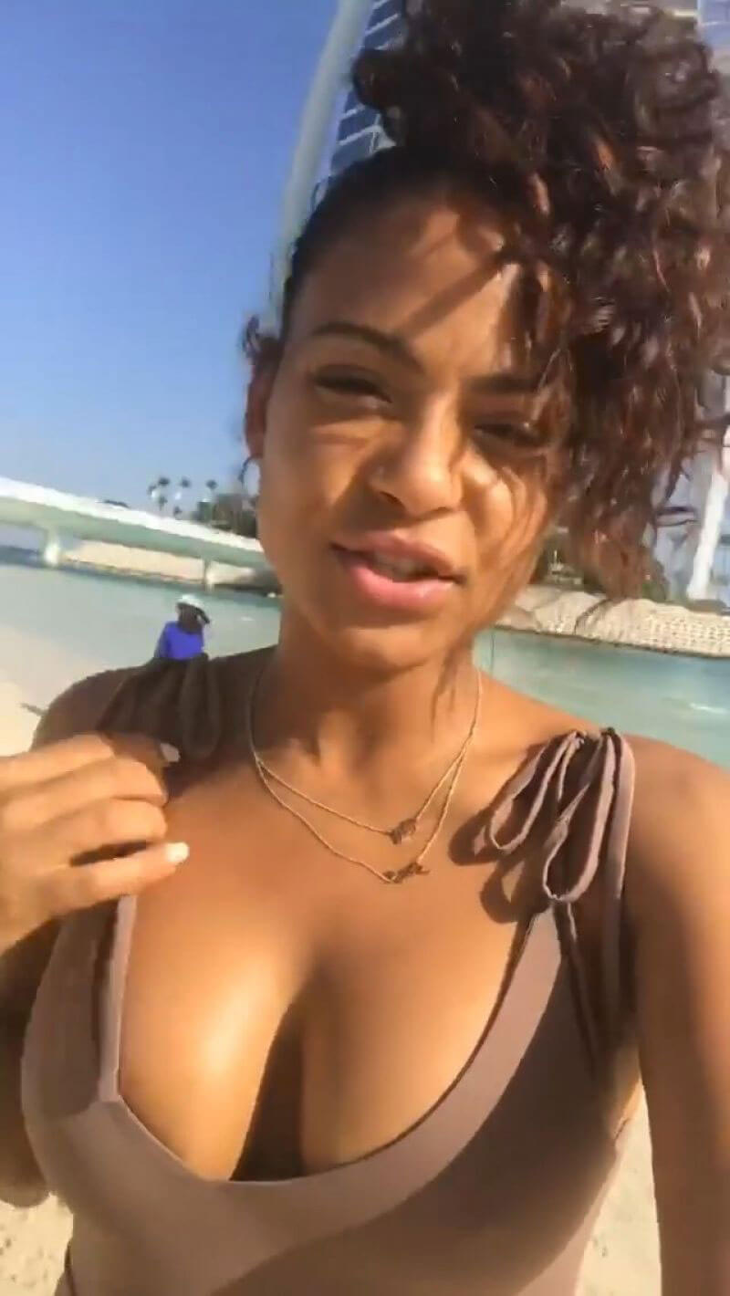 Christina Milian Stills in Swimsuit on Vacation in Dubai 2017/12/28 Instagram Pictures