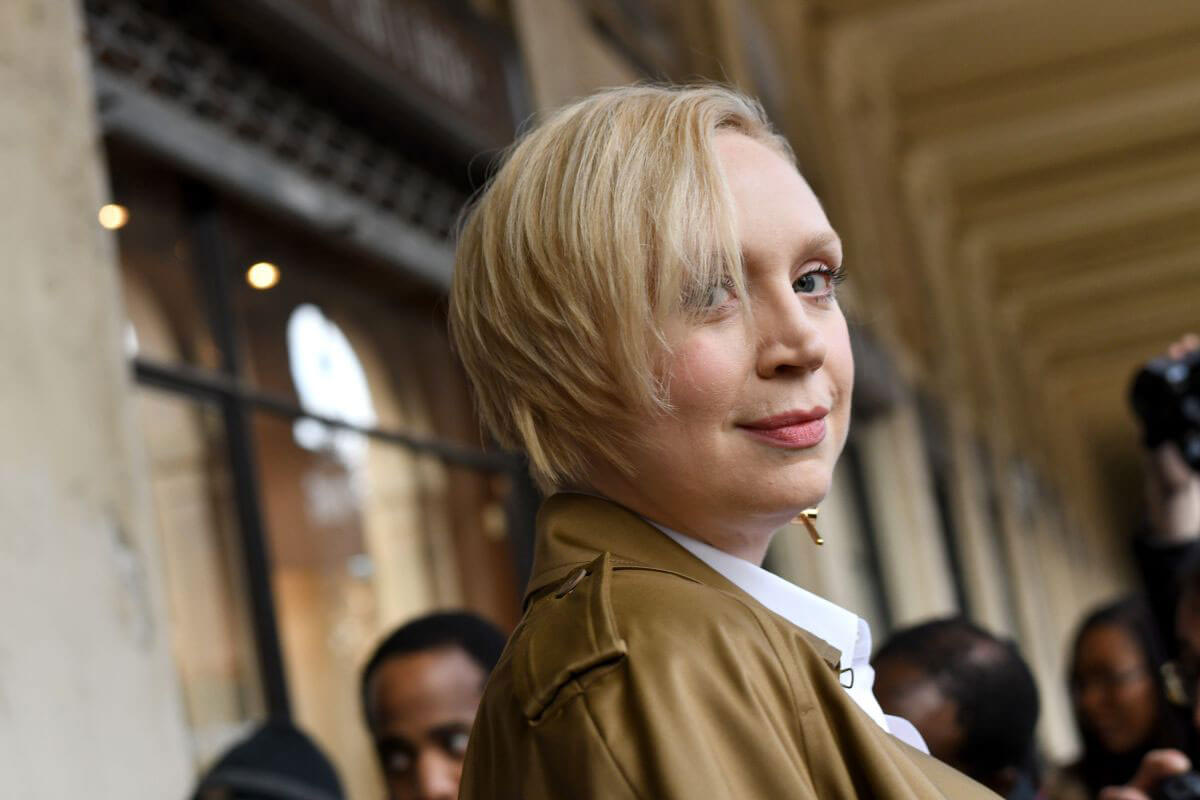 Gwendoline Christie Stills at Louis Vuitton Menswear Fall/Winter 2018 Photos