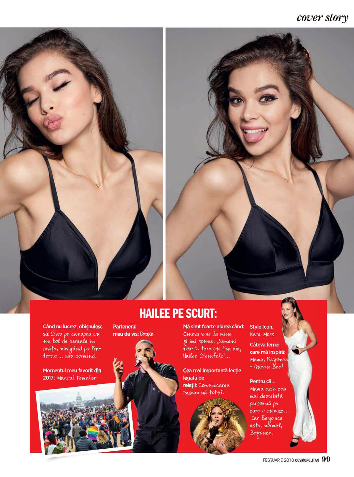 Hailee Steinfeld Stills at Cosmopolitan Romania February 2018 Issue