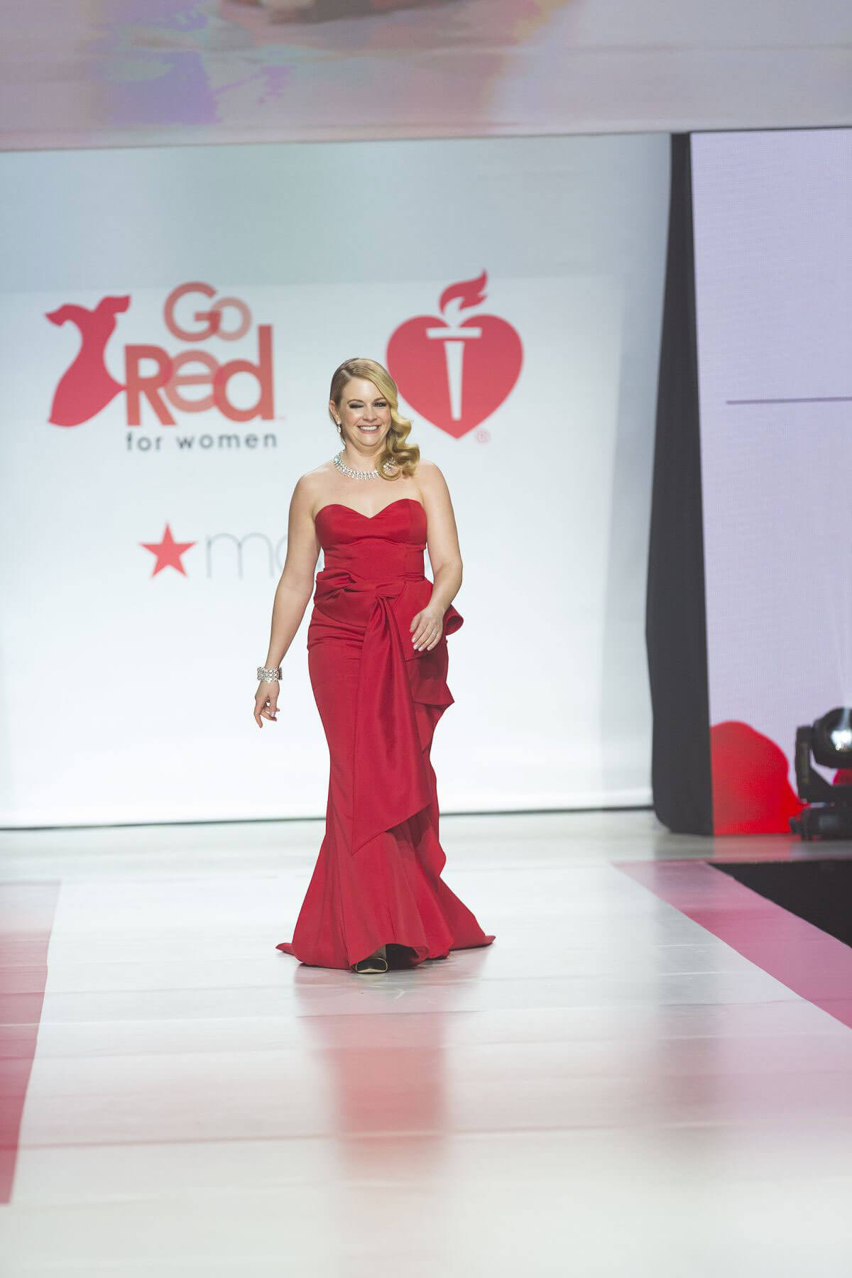 Melissa Joan Hart Stills in Gown by Galia Lahav at Red Dress 2018 Collection Fashion Show in New York 2018/02/08