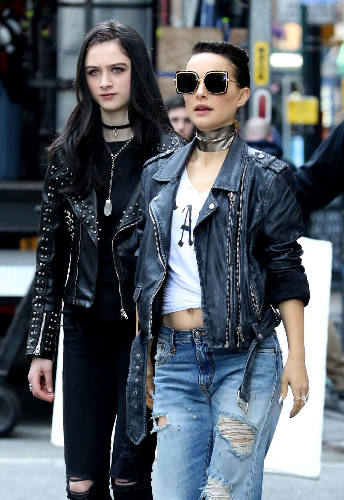 Natalie Portman and Raffey Cassidy Stills on the Set of Vox Lux in New York 2018/02/28