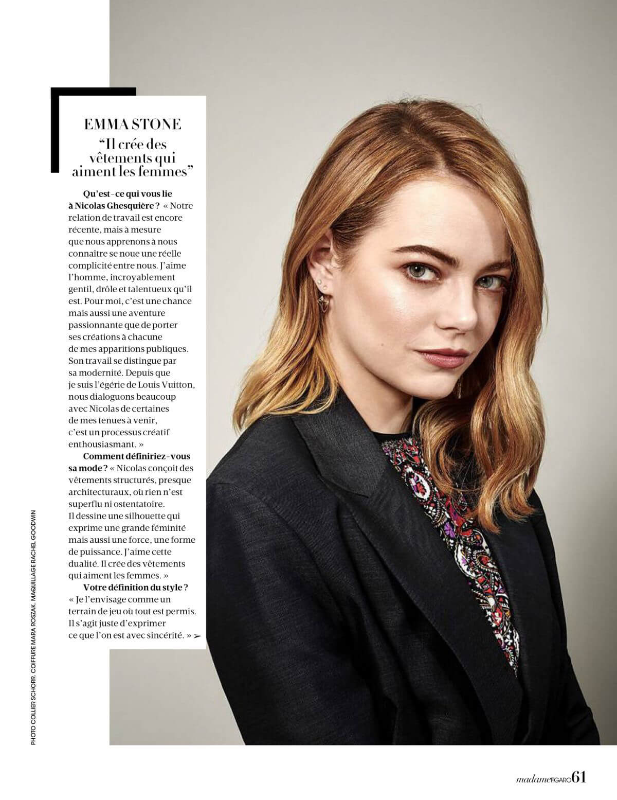 Emma Stone Stills in Madame Figaro Magazine, 2018 Issue