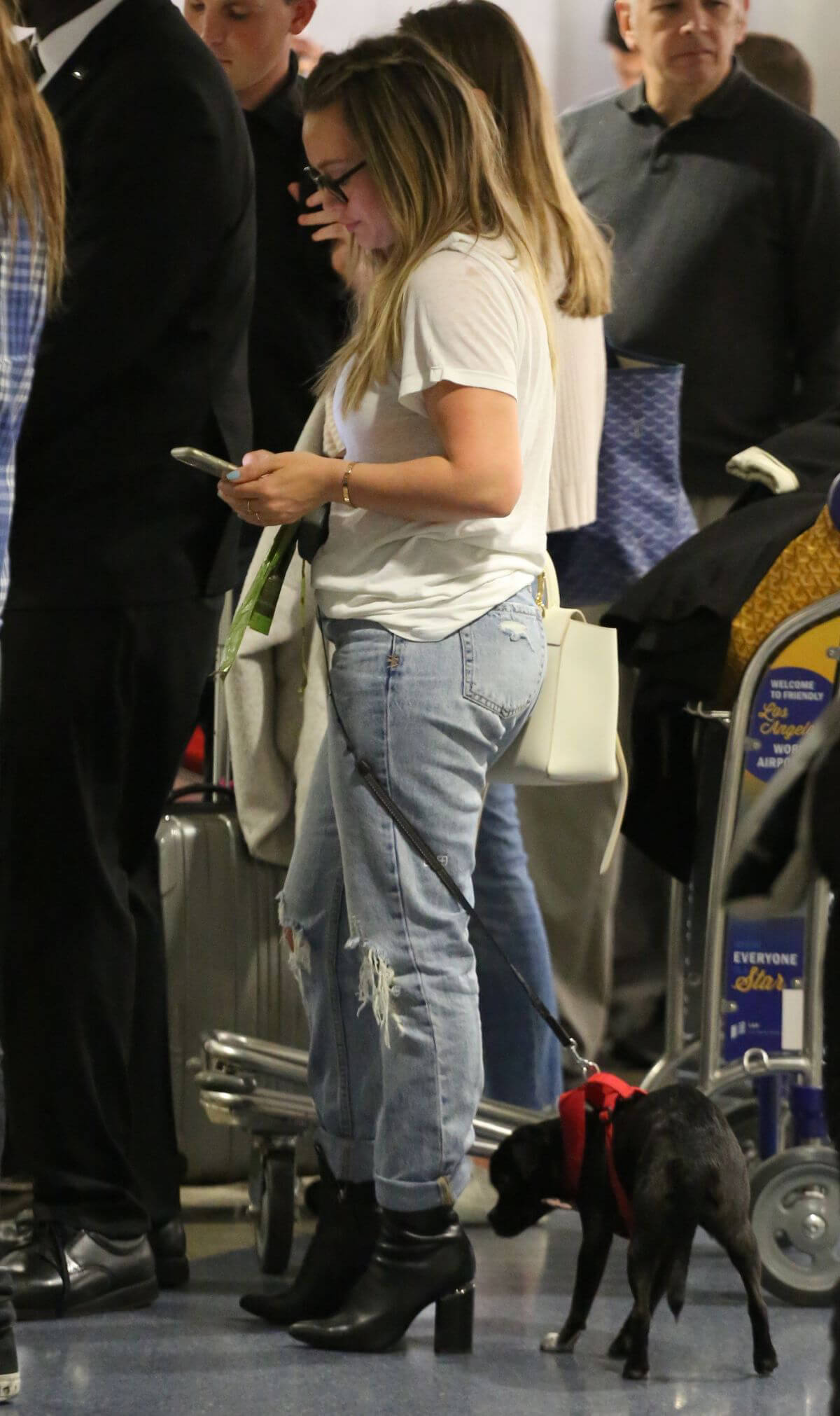 Hilary Duff with Her Dog Stills at LAX Airport in Los Angeles 2018/04/12