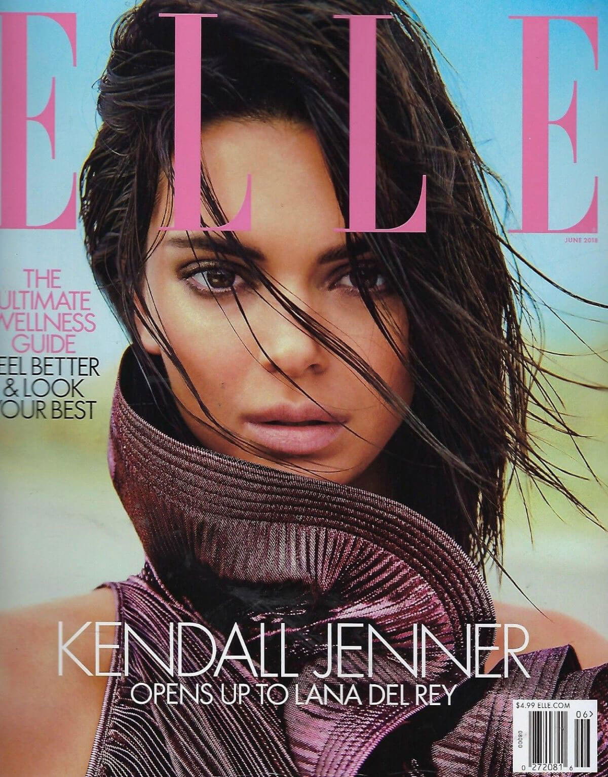 Kendall Jenner Stills on the Cover of Elle Magazine, June 2018 Issue