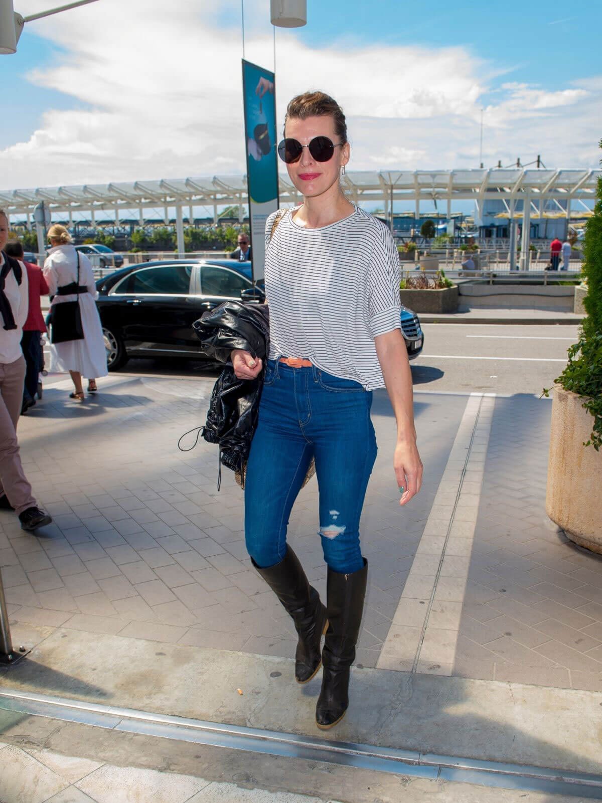 Milla Jovovich Stills at Nice Airport 2018/05/18