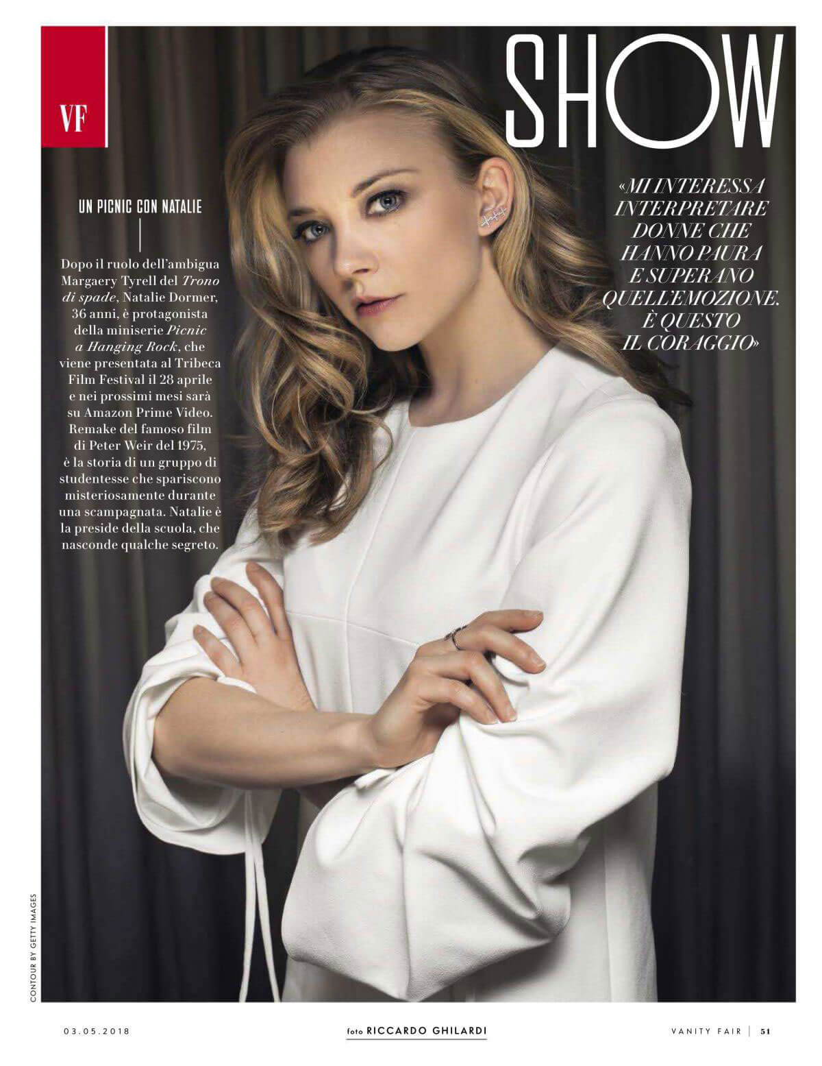 Natalie Dormer Stills in Vanity Fair Magazine, Italy April 2018 Issue