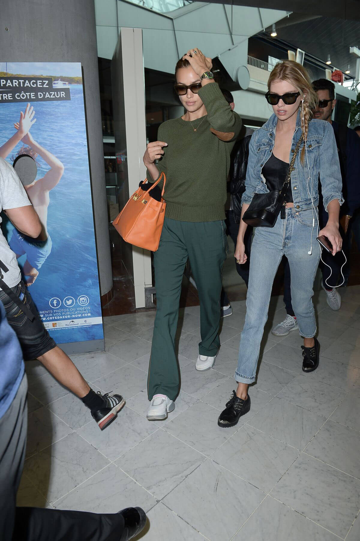 Stella Maxwell and Irina Shayk Stills Arriving at Nice Airport 2018/05/09