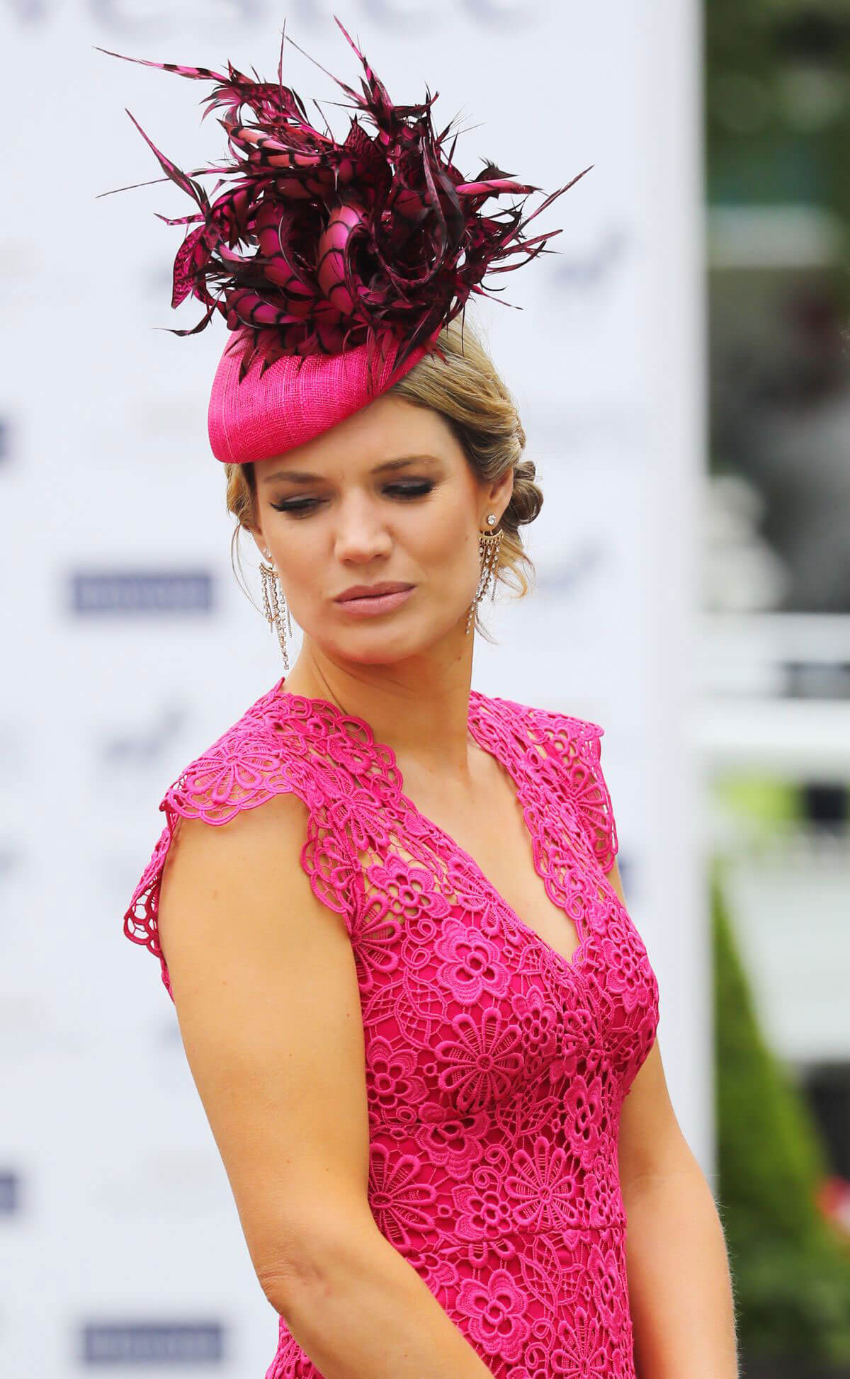 Charlotte Hawkins at Investec Derby Festival Ladies Day at Epsom Racecourse 2018/06/01