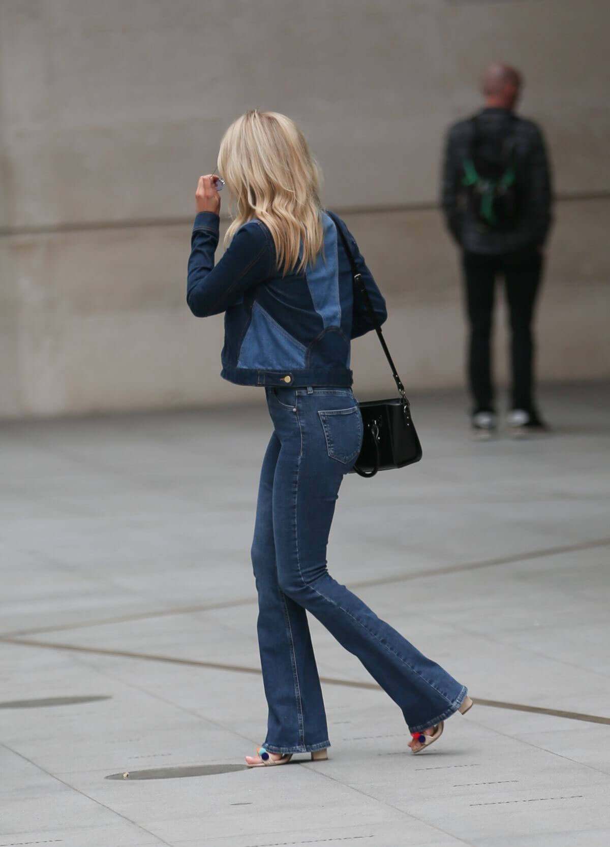 Mollie King in Double Denim Out in London 2018/06/07