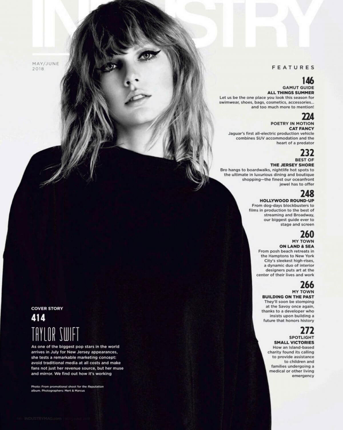 Taylor Swift in Industry New Jersey Magazine, May/June 2018 Issue