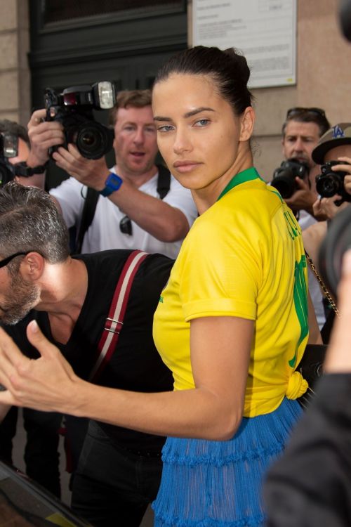 Adriana Lima in Brazil Jersey Out in Paris 2018/07/02 10