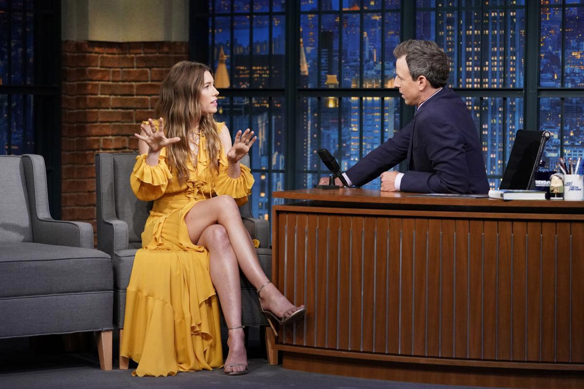 Jessica Biel at Late Night with Seth Meyers in New York 2018/08/16