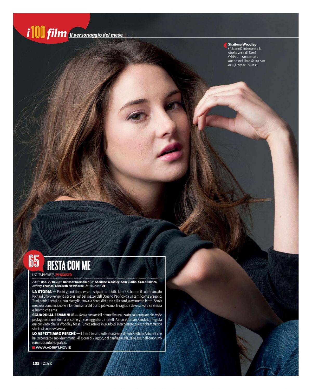 Shailene Woodley for Ciak Magazine, August 2018