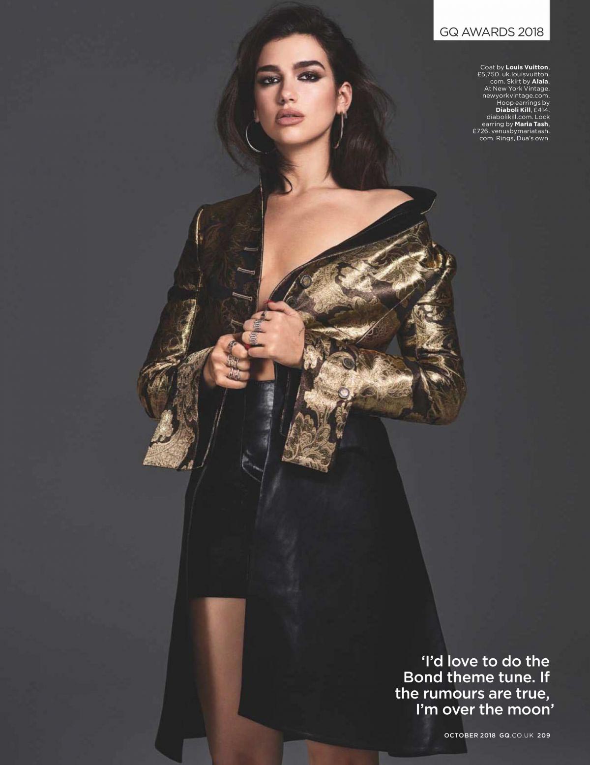 Dua Lipa in GQ Magazine, UK October 2018