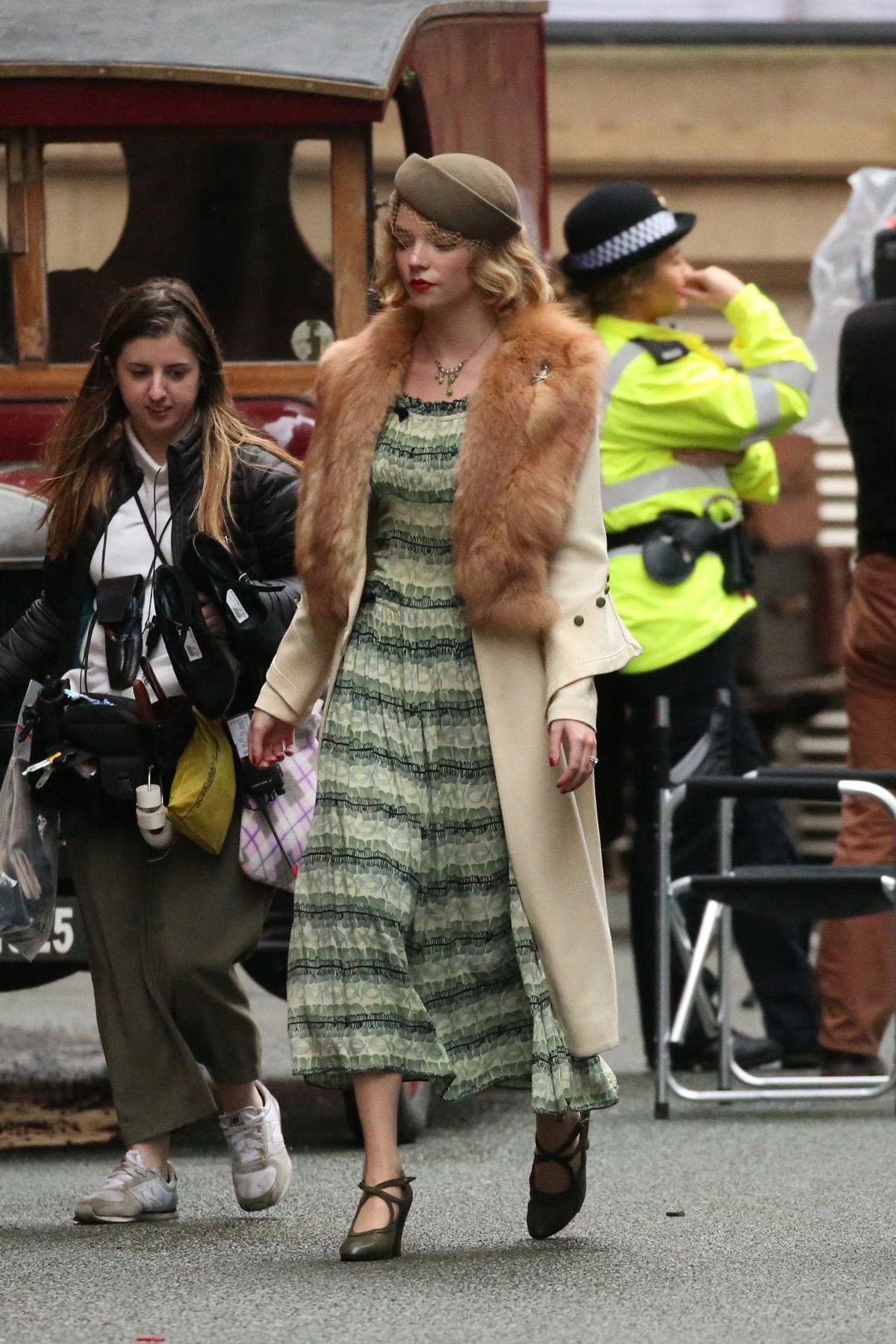 Anya Taylor-Joy on the Set of Peaky Blinders in Manchester 2018/10/13