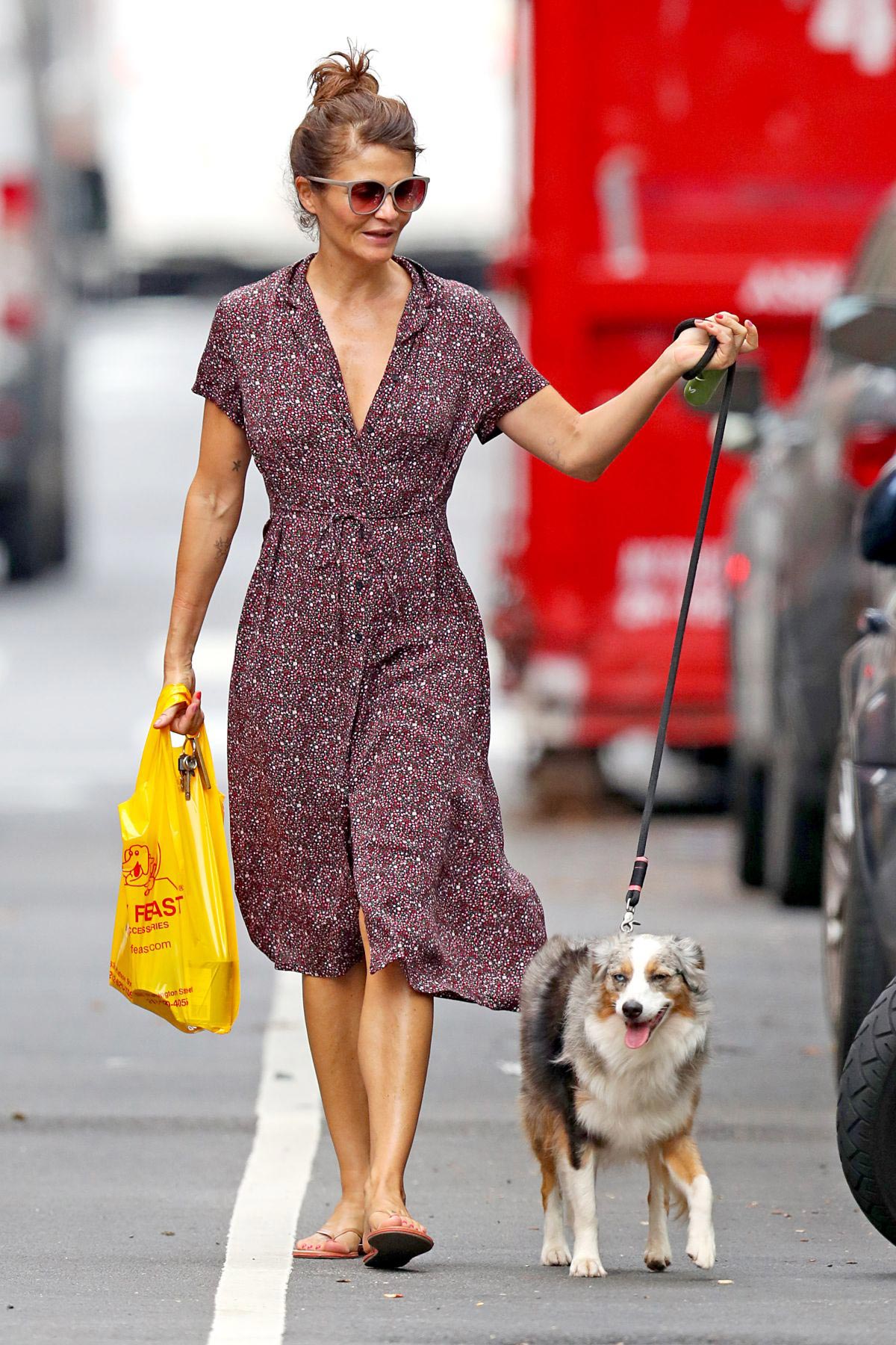 Helena Christensen Out with Her Dog in New York 2018/10/03