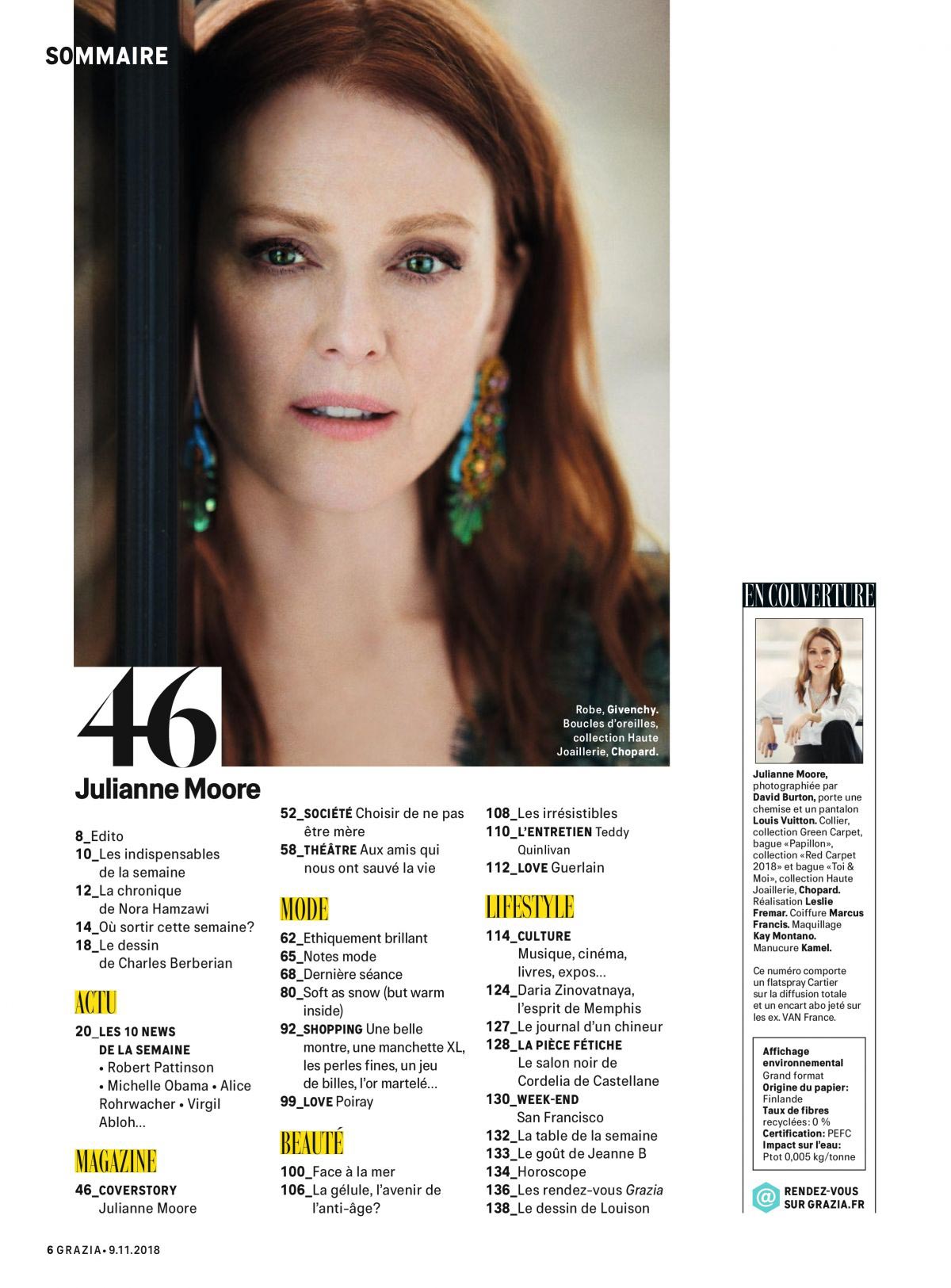 Julianne Moore in Grazia Magazine, November 2018 Issue